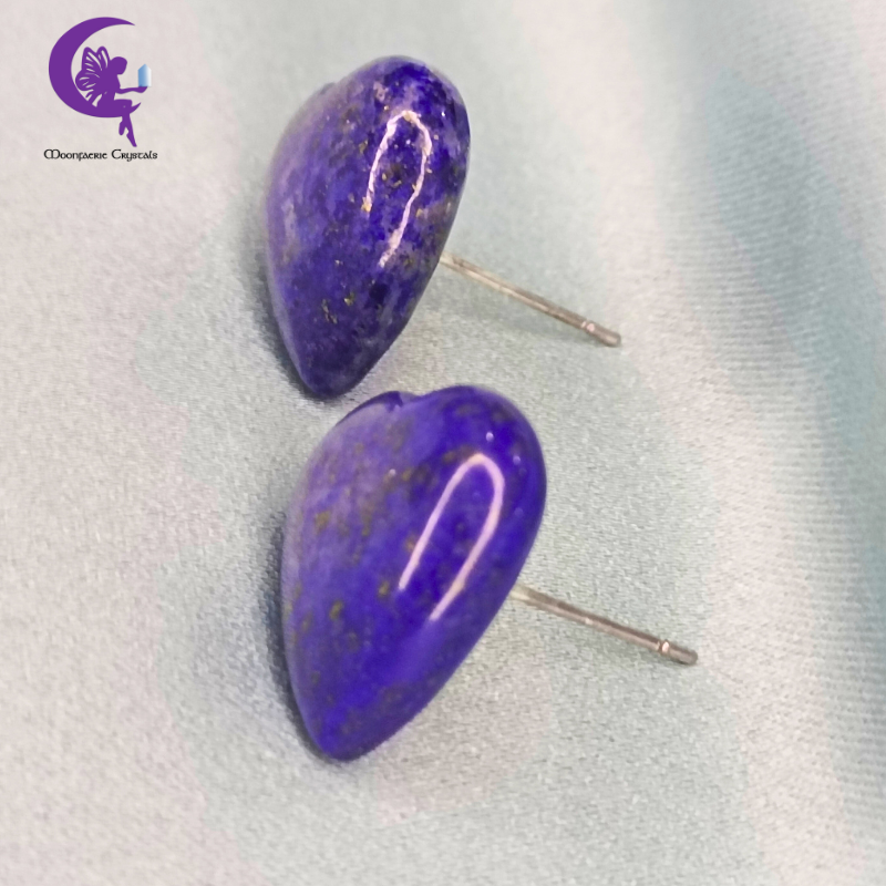 Lapis Lazuli Heart Shaped Stud Earrings – The Egyptians' Gem Treasure