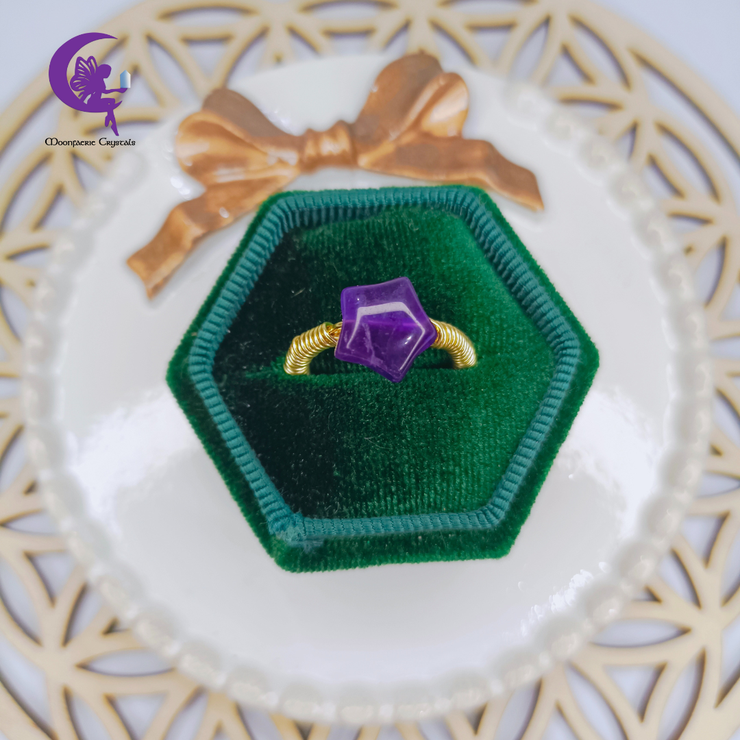 Amethyst Star Ring