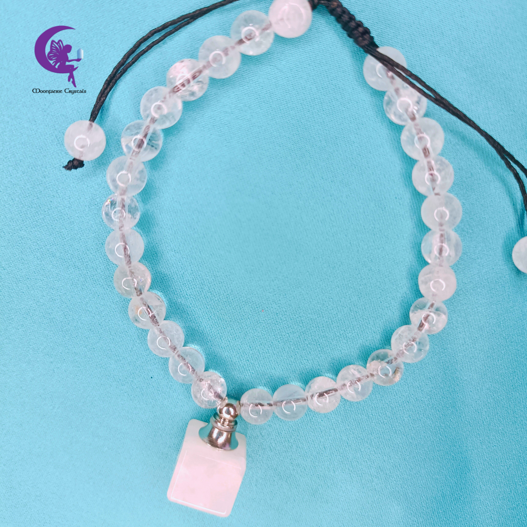 Clear Quartz Refillable Cube Gemstone Bracelet