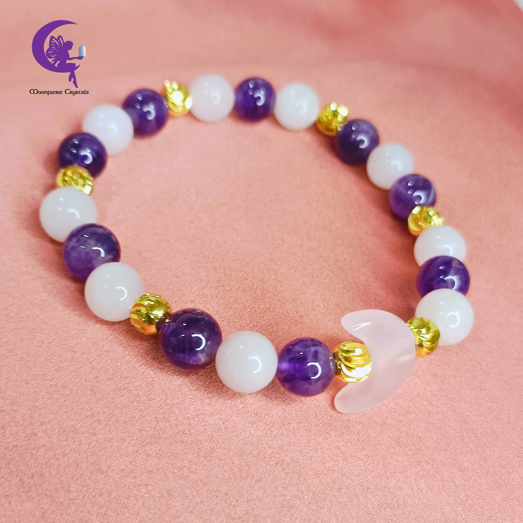 Rose Luna Dreams – Rose Quartz meets Amethyst Bracelet