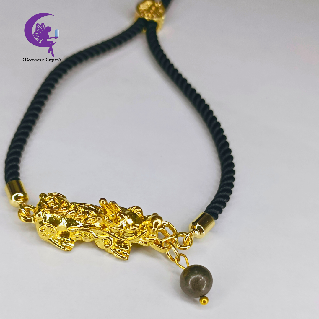 Pi Xiu Pyrite Adjustable Bolo Bracelet – Fire of Fortune, Strength & Strategic Thinking