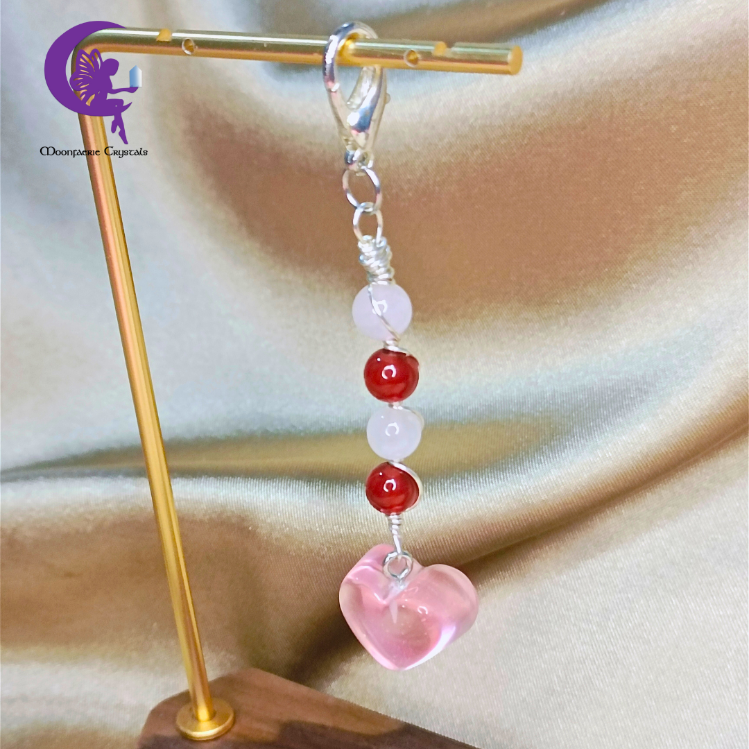 Soulful Love Keyring - Rose Quartz & Carnelian