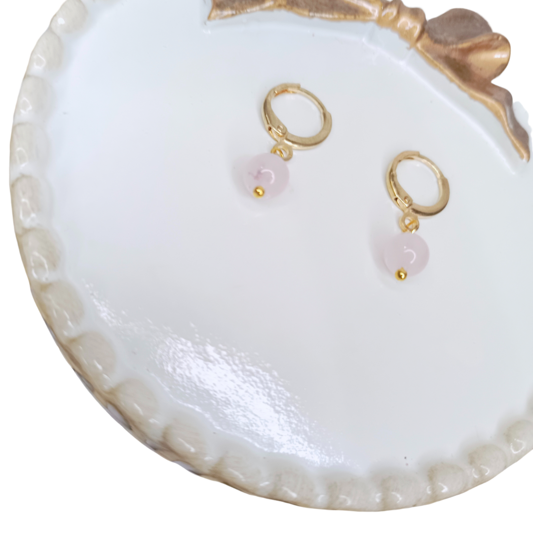 Rose Quartz Leverback Earrings