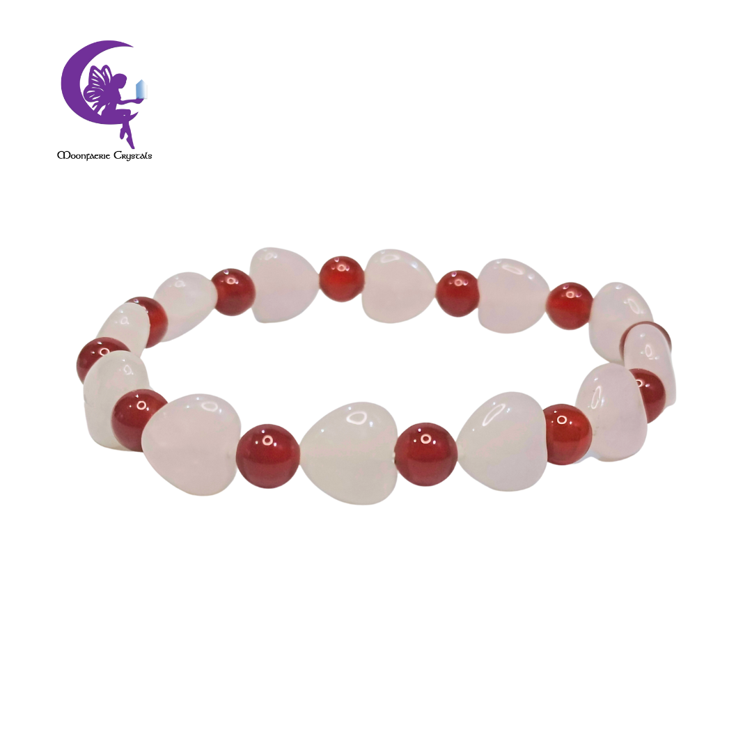 Love Ignited Bracelet - Rose Quartz & Carnelian