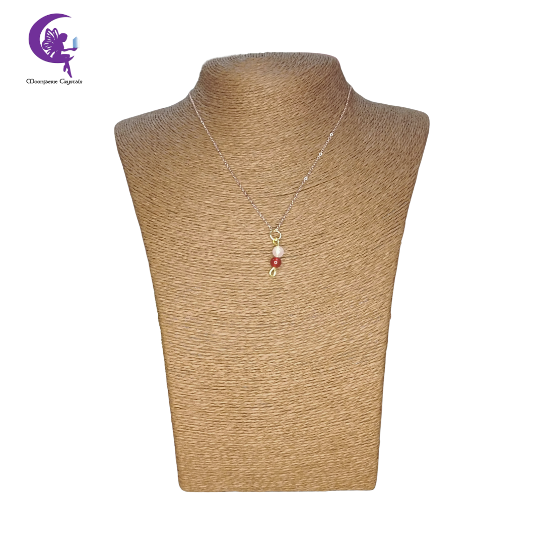 Minimalist Rose Quartz & Carnelian Gem Necklace
