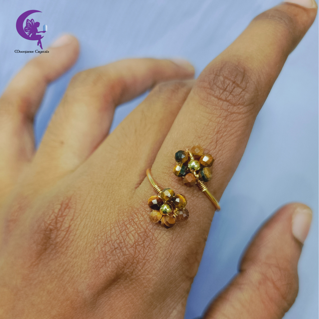 Tiger's Eye Sundrop Bloom Ring