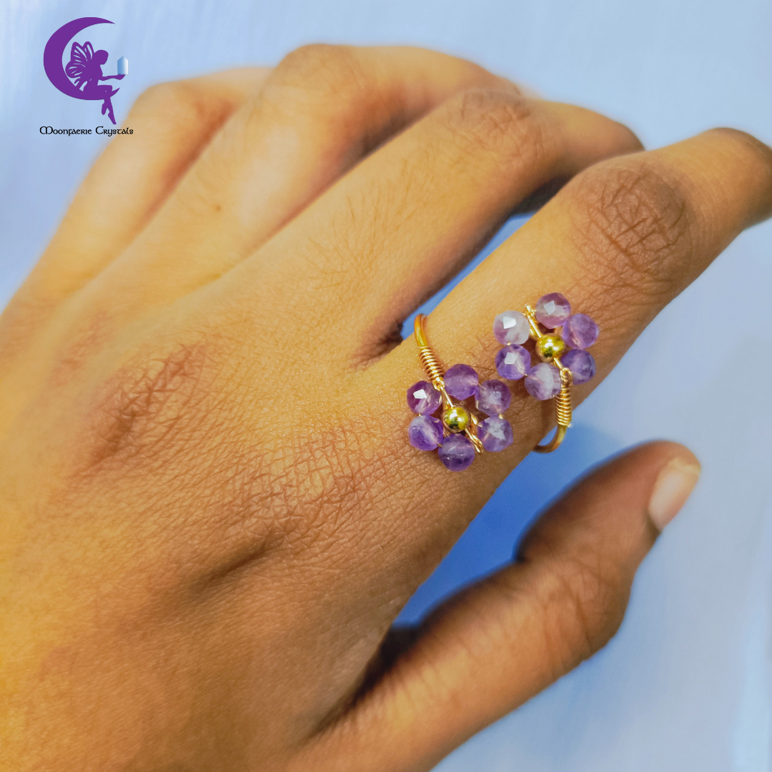 Amethyst Sundrop Bloom Ring