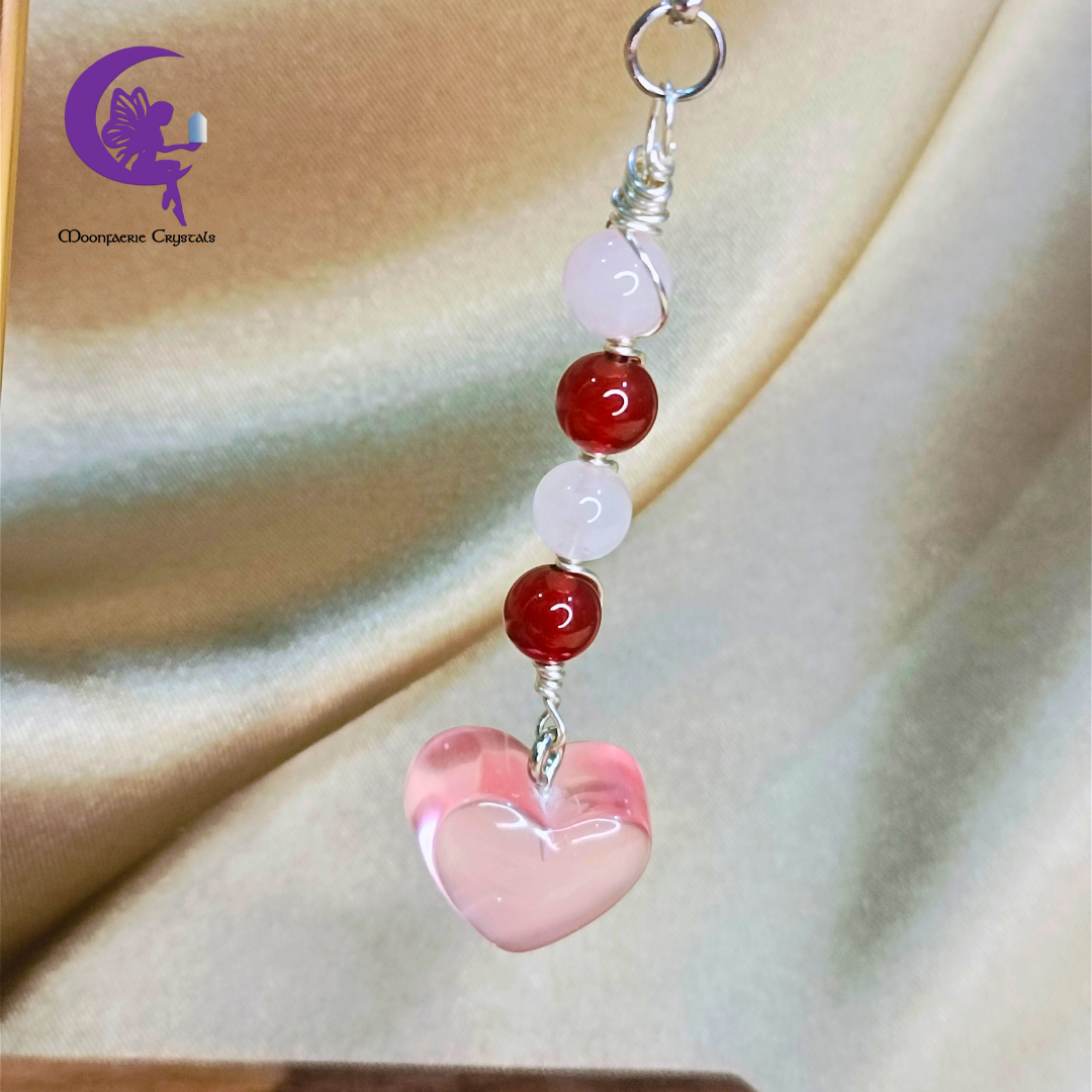 Soulful Love Keyring - Rose Quartz & Carnelian