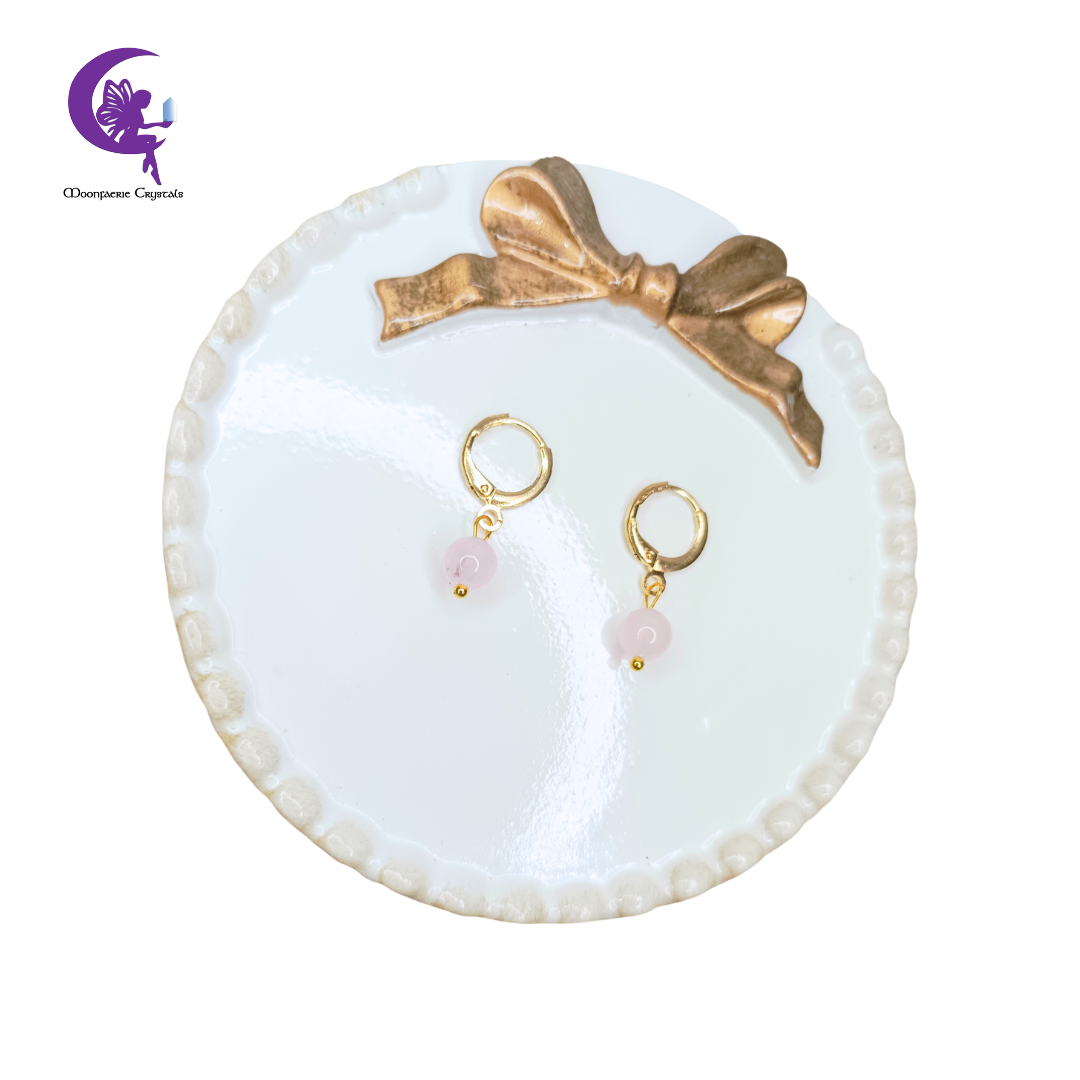 Rose Quartz Leverback Earrings