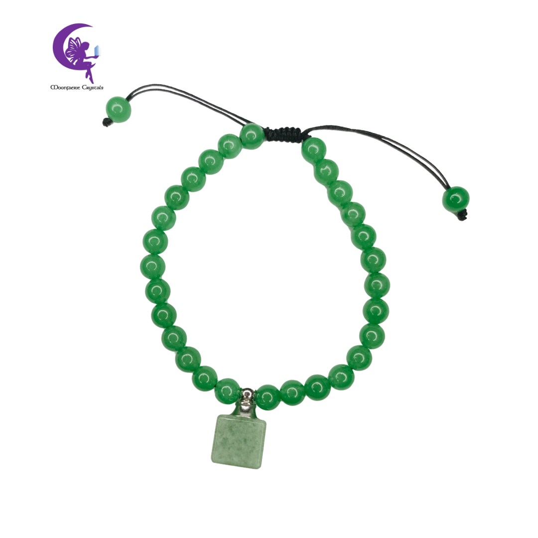 Green Aventurine Refillable Cube Gemstone Bracelet