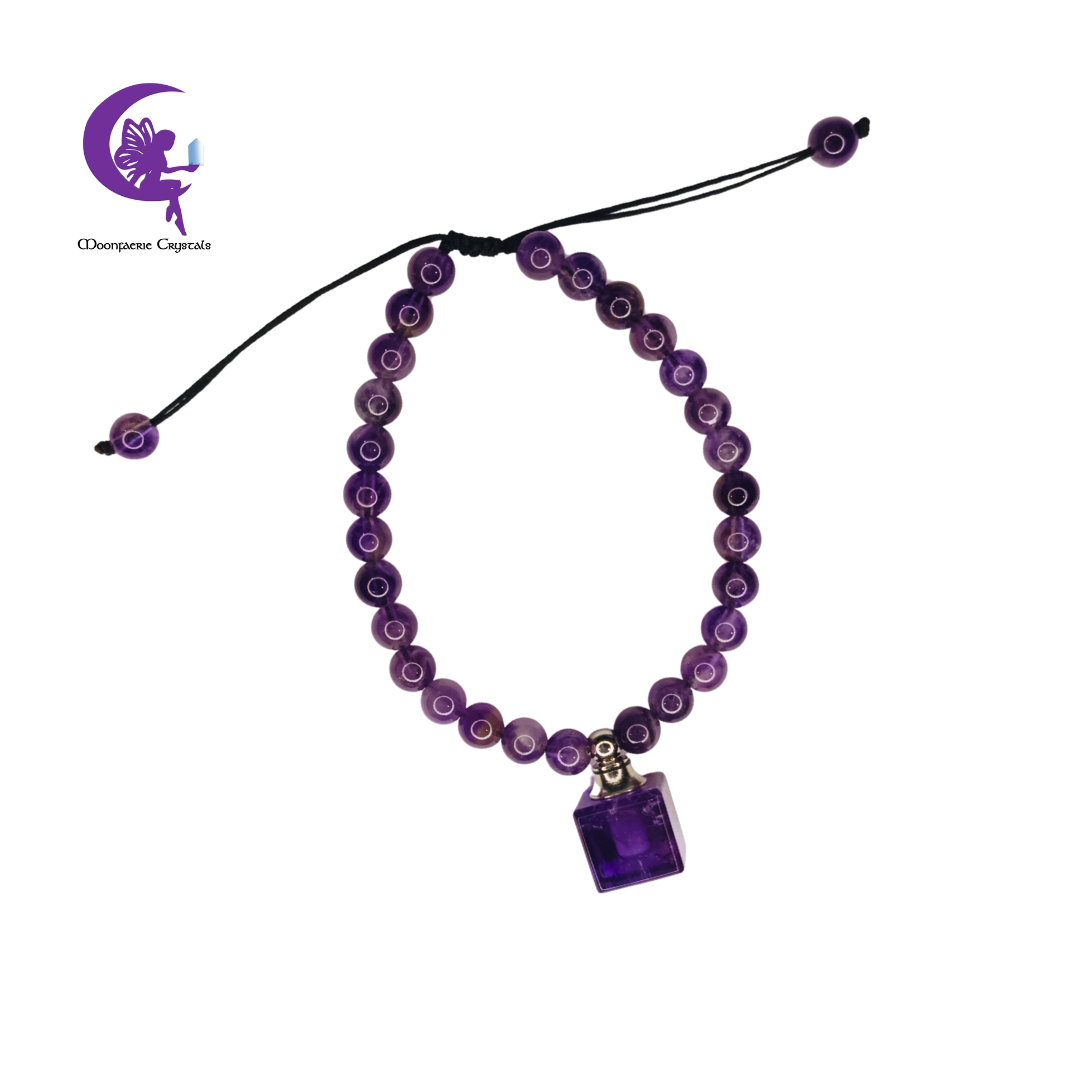 Amethyst Refillable Cube Gemstone Bracelet