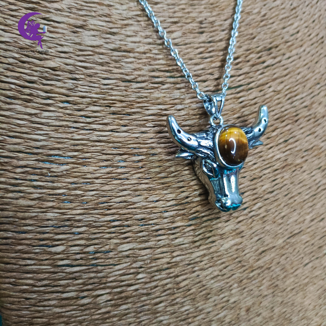 The Warrior Bull – Tiger’s Eye Necklace