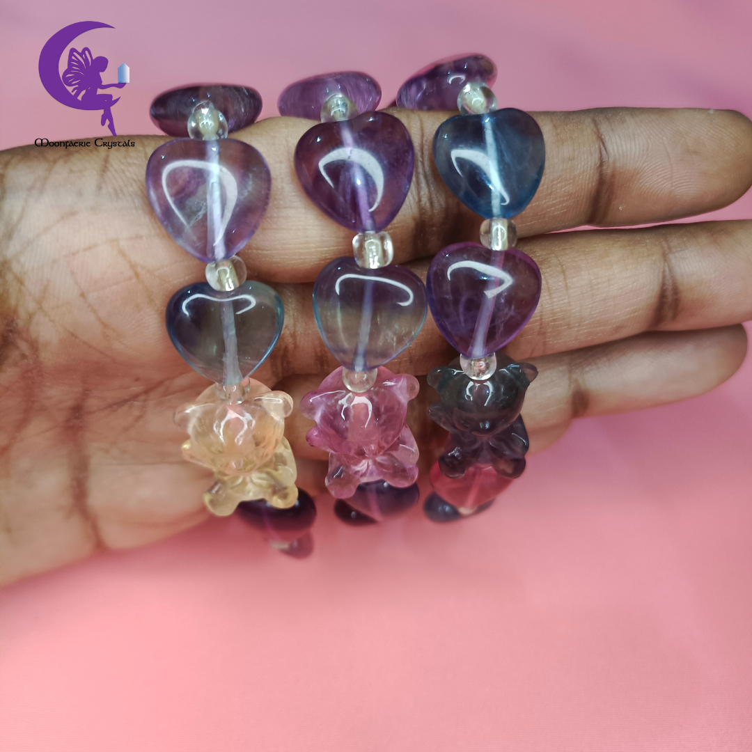 Rainbow Fluorite Bear Hug Bracelet 🧸✨