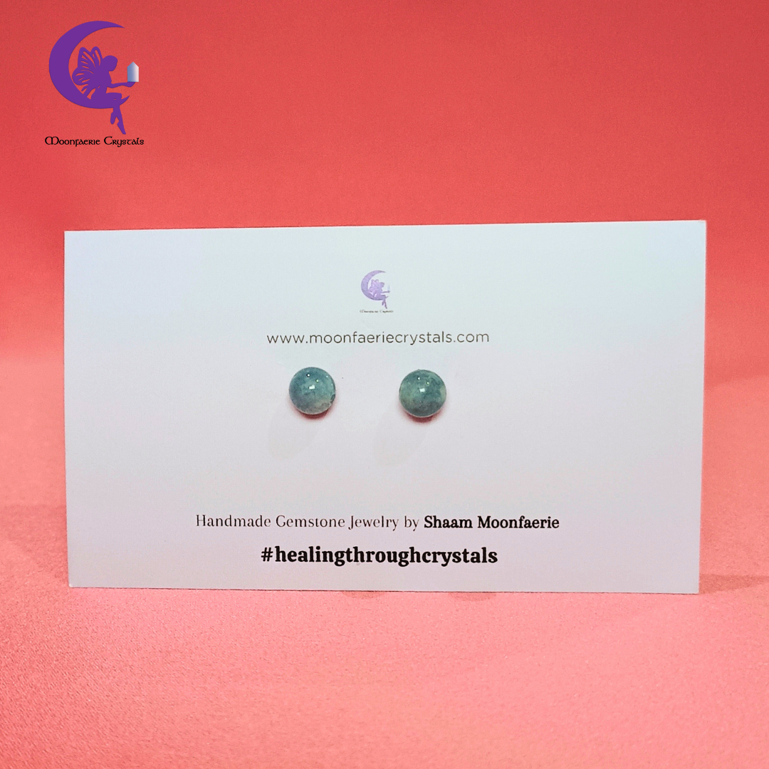 Aquatic Spirit Quartz Earring – Dyed Blue Clear Quartz Stud Earrings