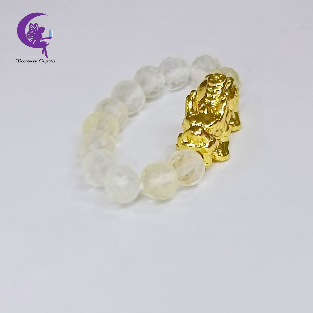 Moonfaerie Golden Pathseer Citrine Pi Xiu Ring