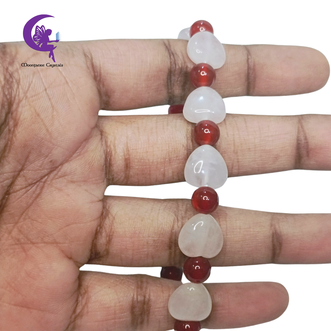 Love Ignited Bracelet - Rose Quartz & Carnelian