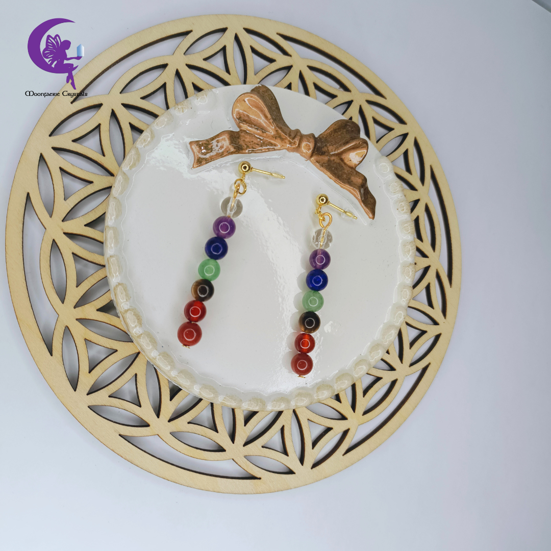 7 Chakra Round Beads Earrings - Multi-Healing Energy