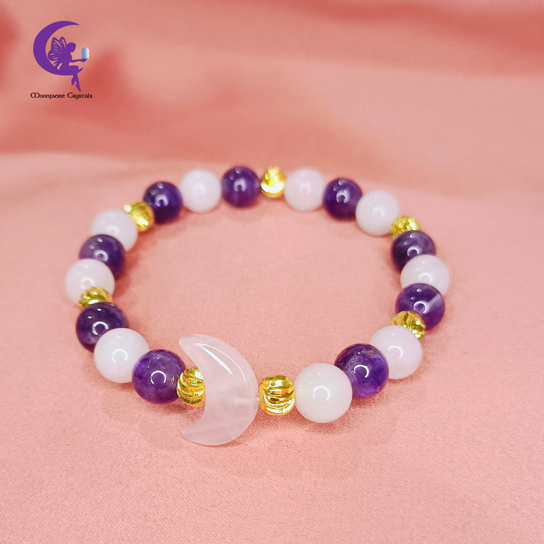 Rose Luna Dreams – Rose Quartz meets Amethyst Bracelet