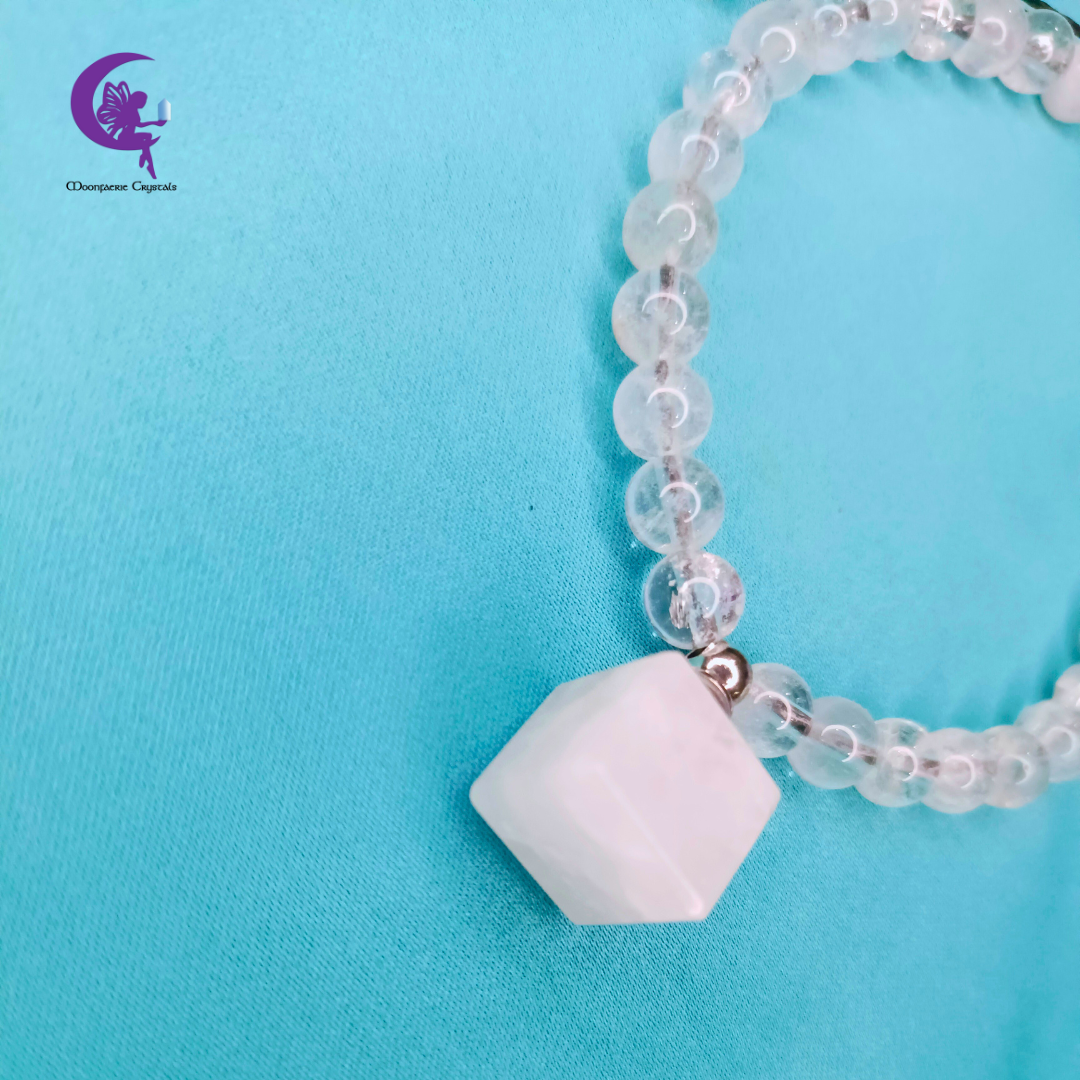 Clear Quartz Refillable Cube Gemstone Bracelet