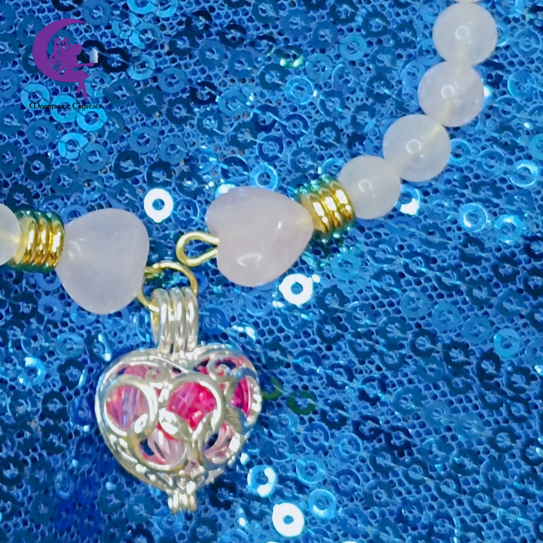 💖 Secure Your Heart Bangle - Rose Quartz