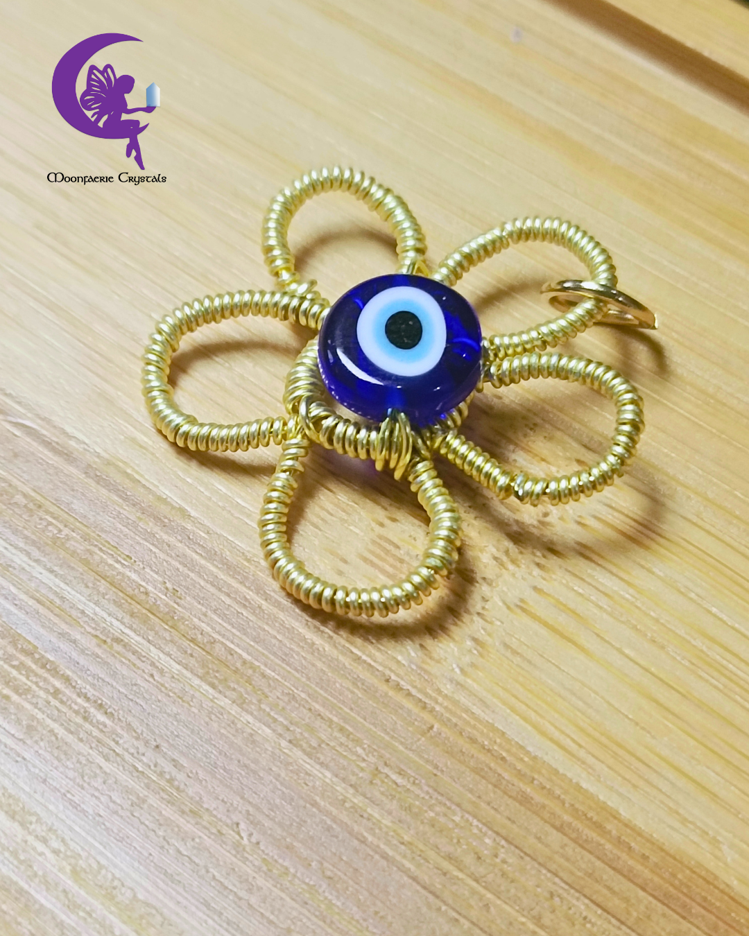 Flower of Intuition Evil Eye Pendant 🌸✨
