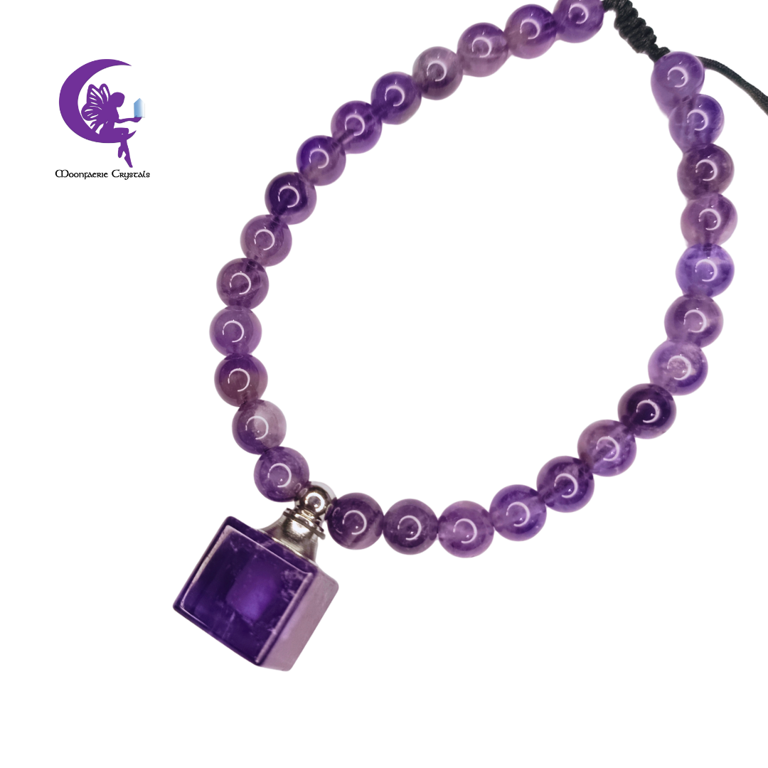 Amethyst Refillable Cube Gemstone Bracelet