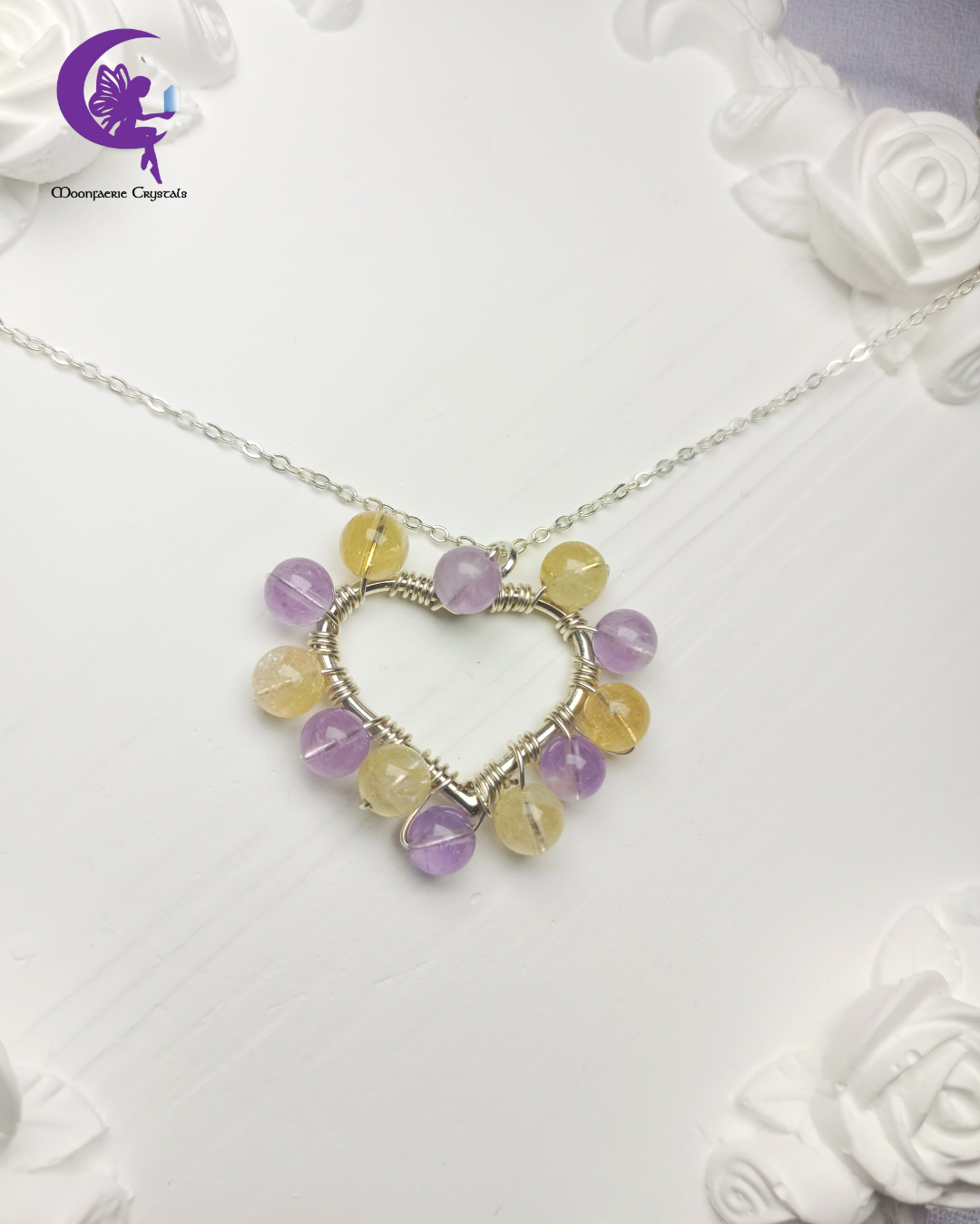 The Lavender Honeycomb Necklace - Lavender & Amethyst