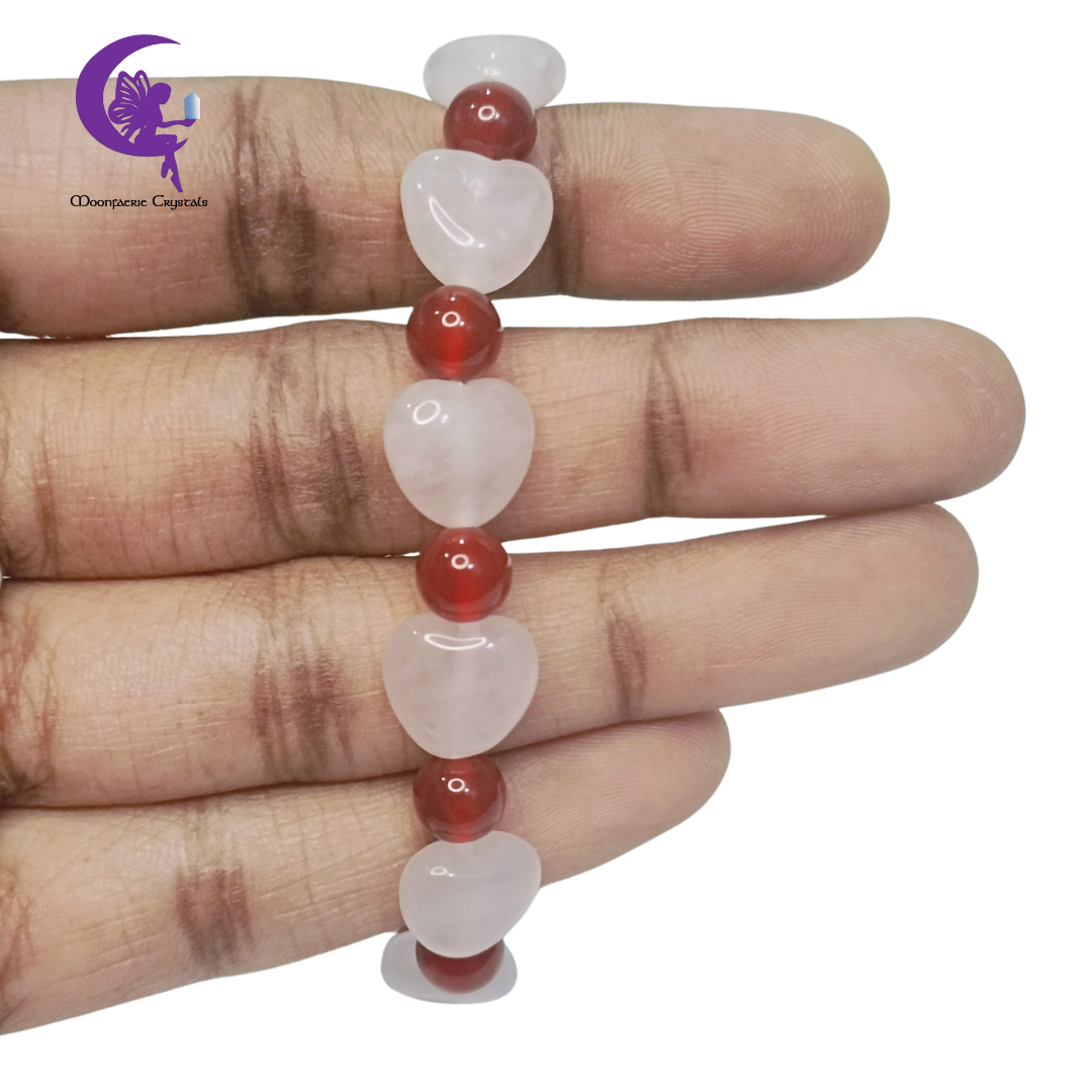 Love Ignited Bracelet - Rose Quartz & Carnelian