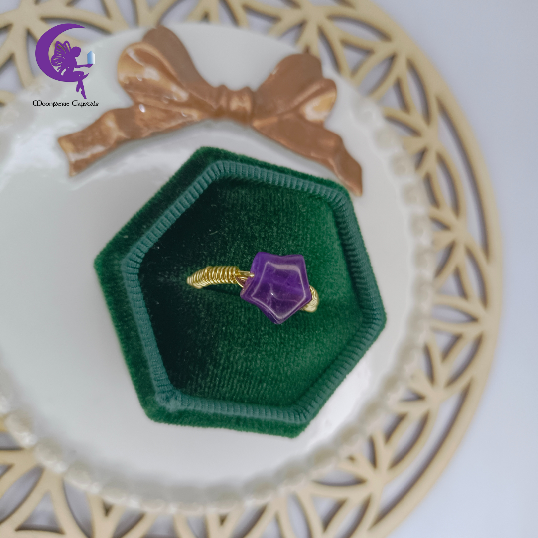 Amethyst Star Ring