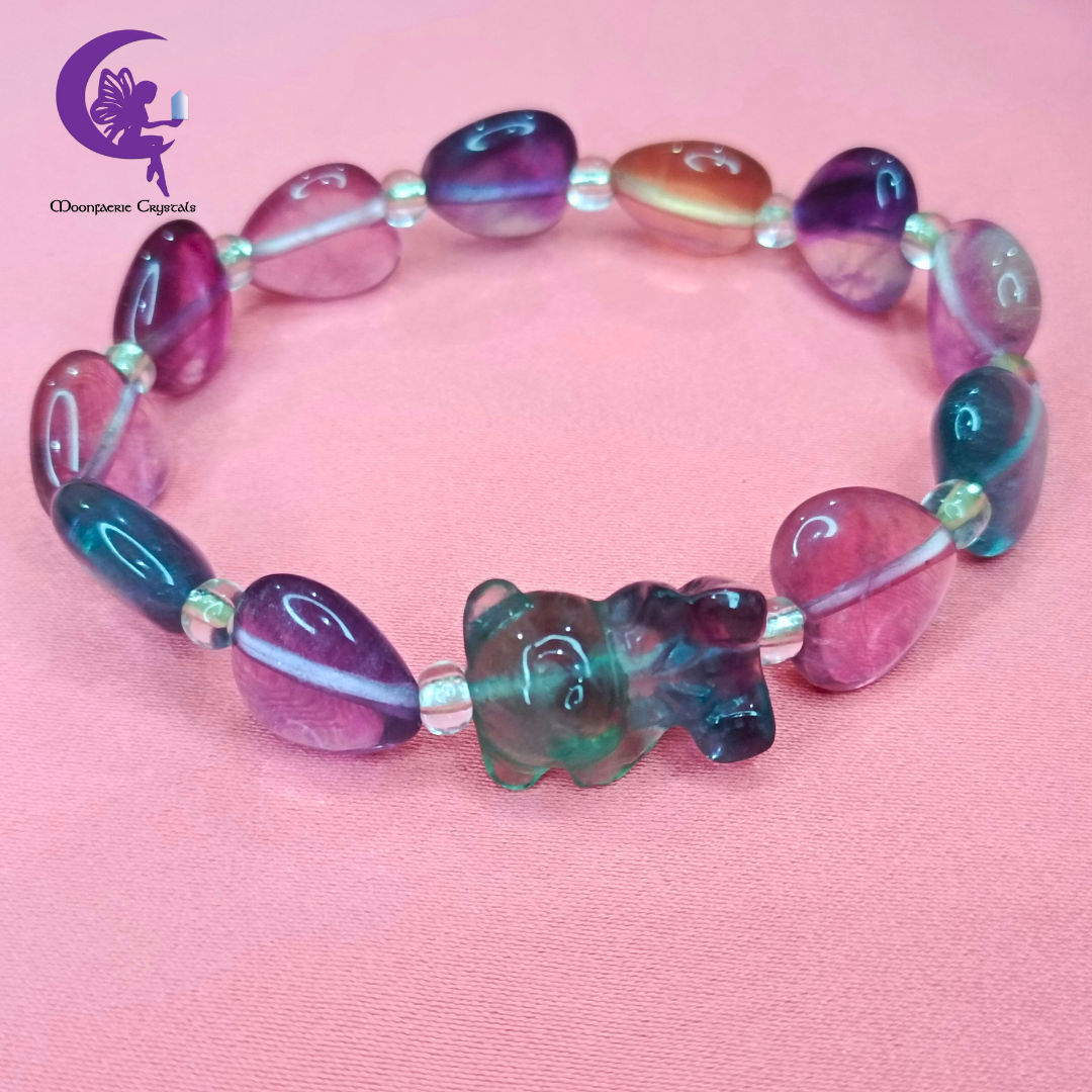 Rainbow Fluorite Bear Hug Bracelet 🧸✨