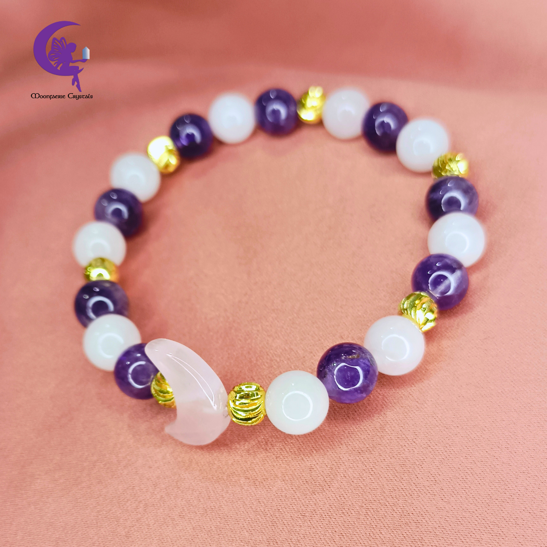 Rose Luna Dreams – Rose Quartz meets Amethyst Bracelet