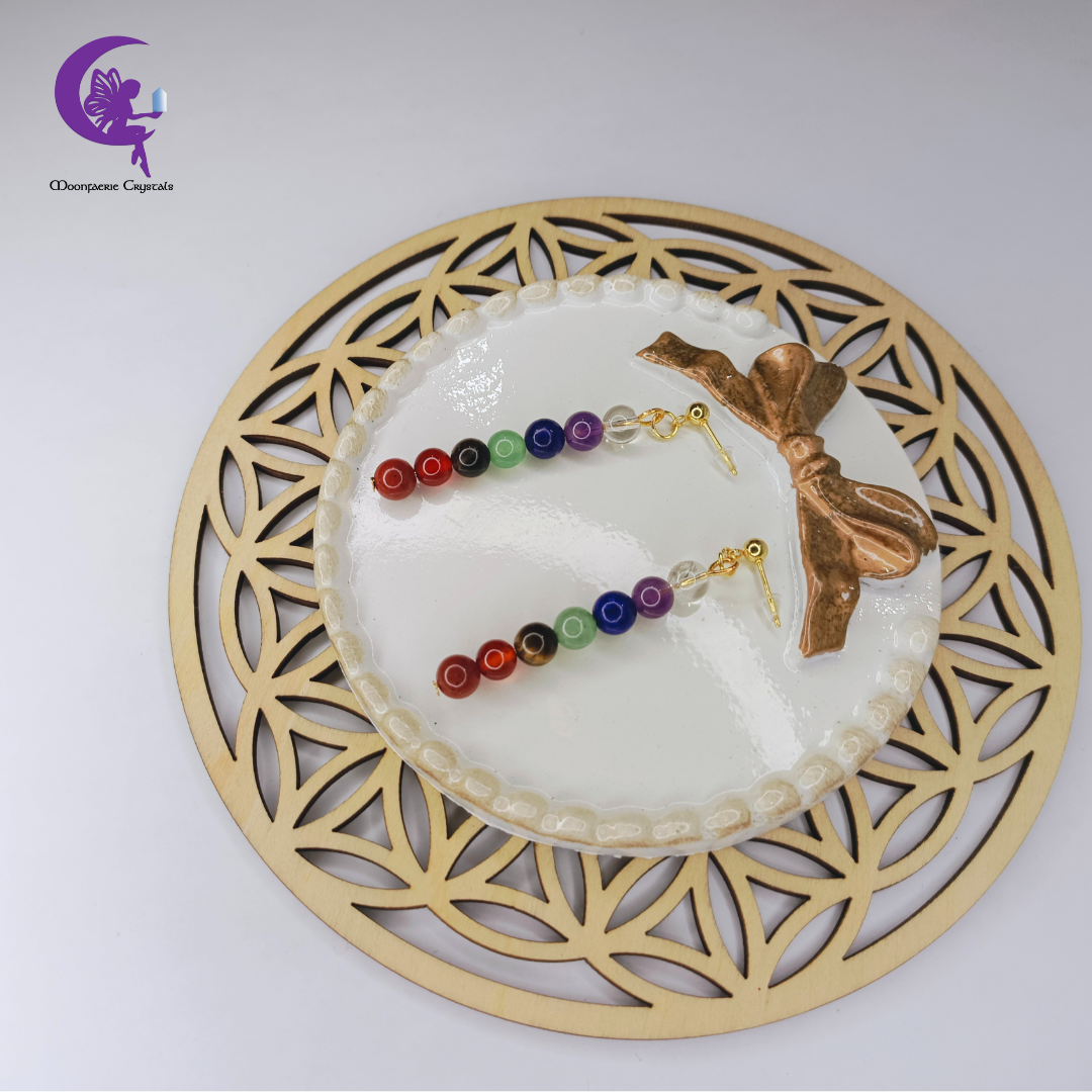 7 Chakra Round Beads Earrings - Multi-Healing Energy