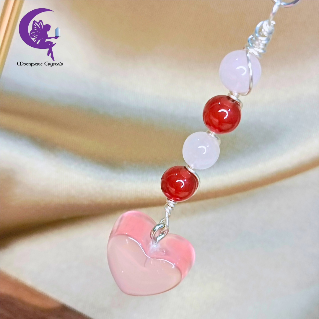 Soulful Love Keyring - Rose Quartz & Carnelian