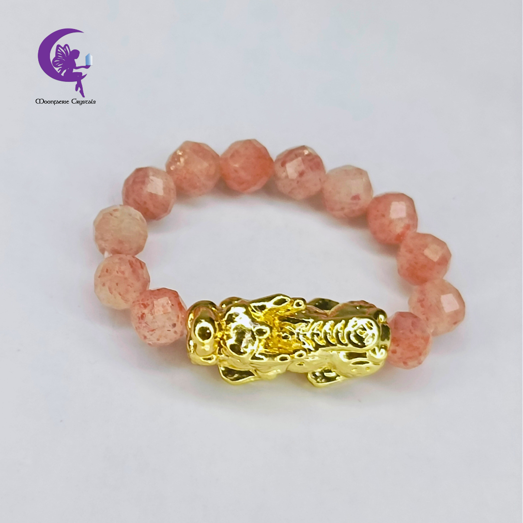 Moonfaerie Sunstone & Pi Xiu Golden Emperor Prosperity Ring