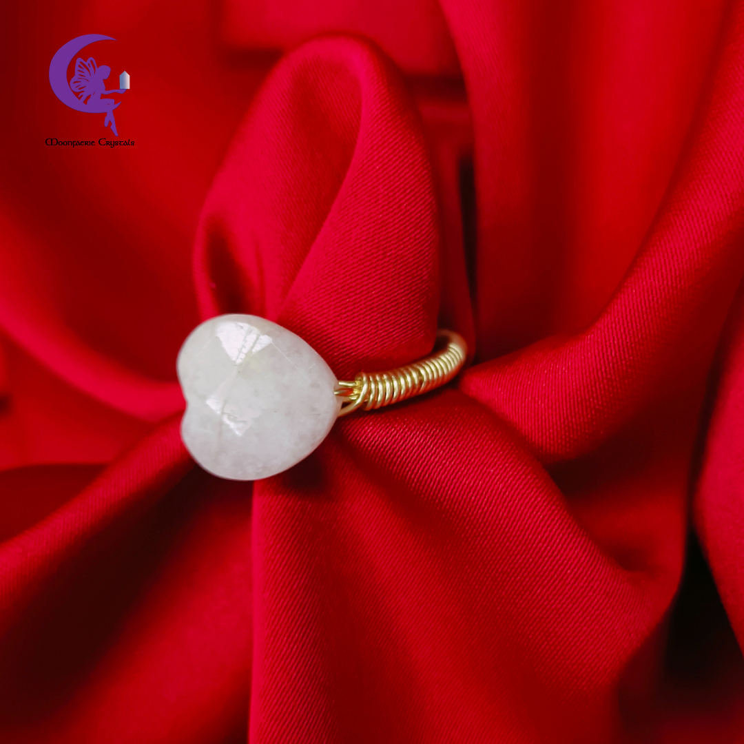 Moonstone Heart Ring