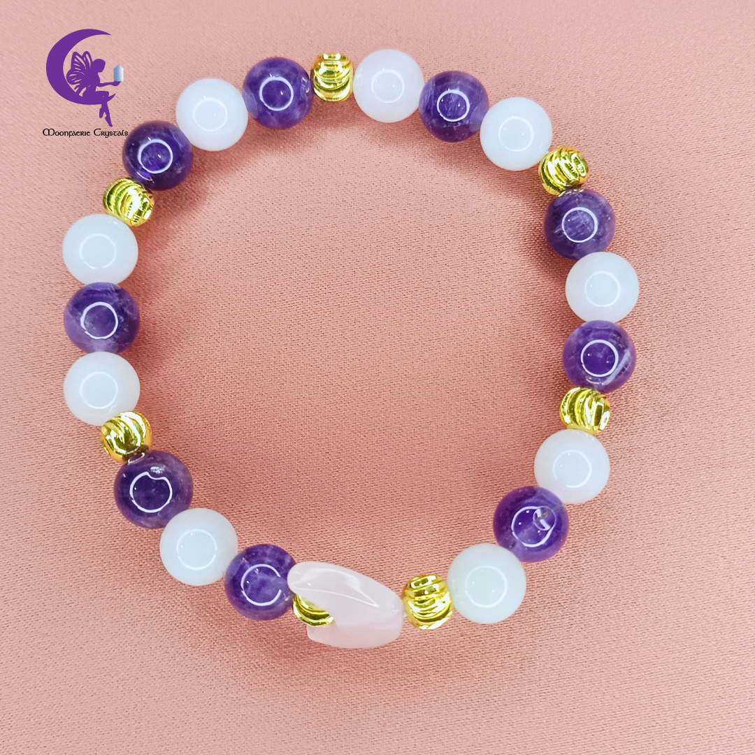 Rose Luna Dreams – Rose Quartz meets Amethyst Bracelet