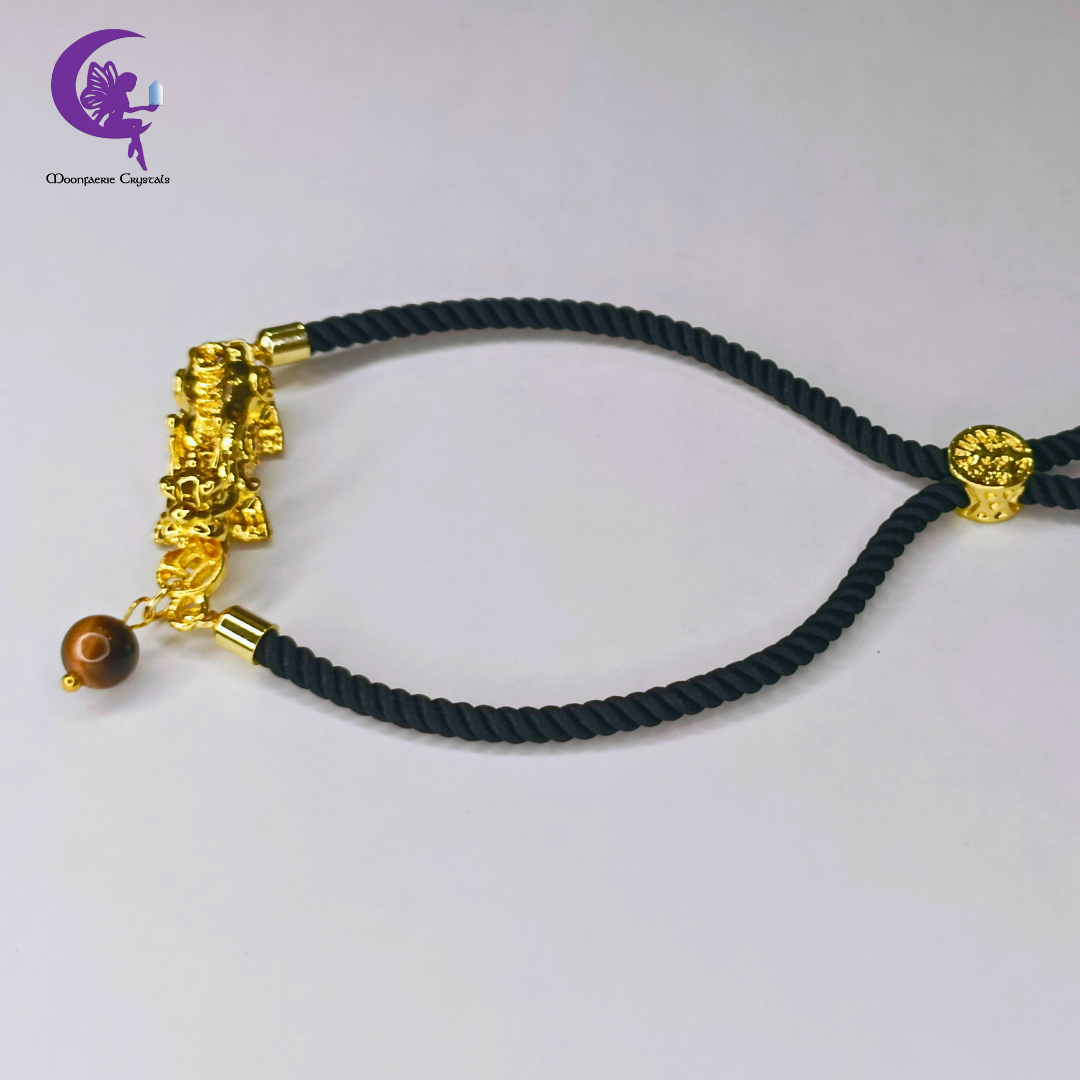 Pi Xiu Tiger’s Eye Adjustable Bolo Bracelet – Protection, Courage & Confidence