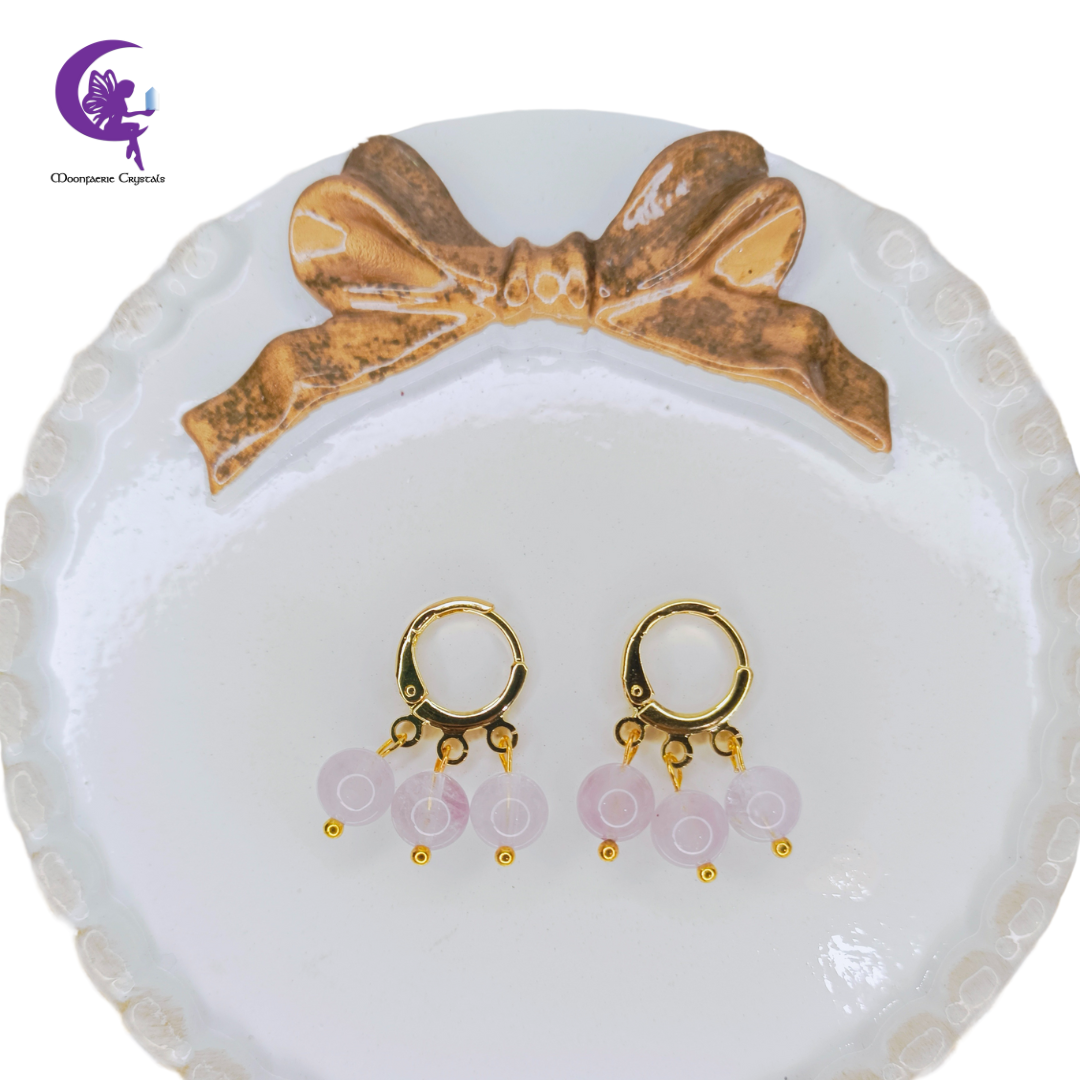 Triple Amethyst Leverback Earrings - 3x Inner Peace, Wisdom & Spiritual Protection
