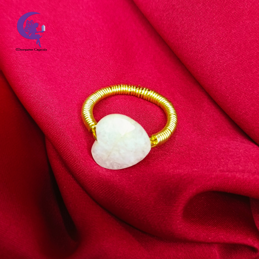 Moonstone Heart Ring