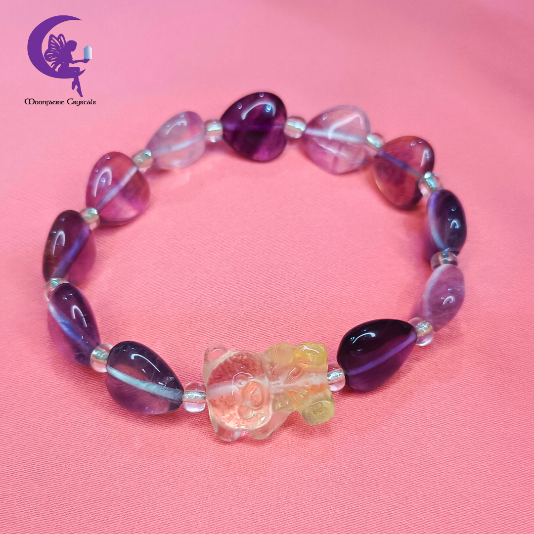 Rainbow Fluorite Bear Hug Bracelet 🧸✨