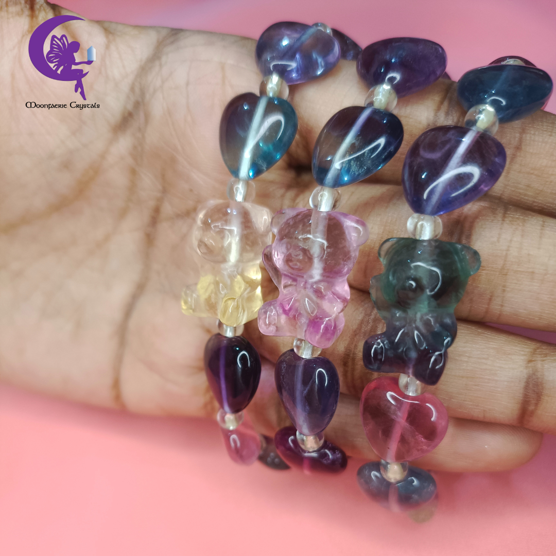 Rainbow Fluorite Bear Hug Bracelet 🧸✨