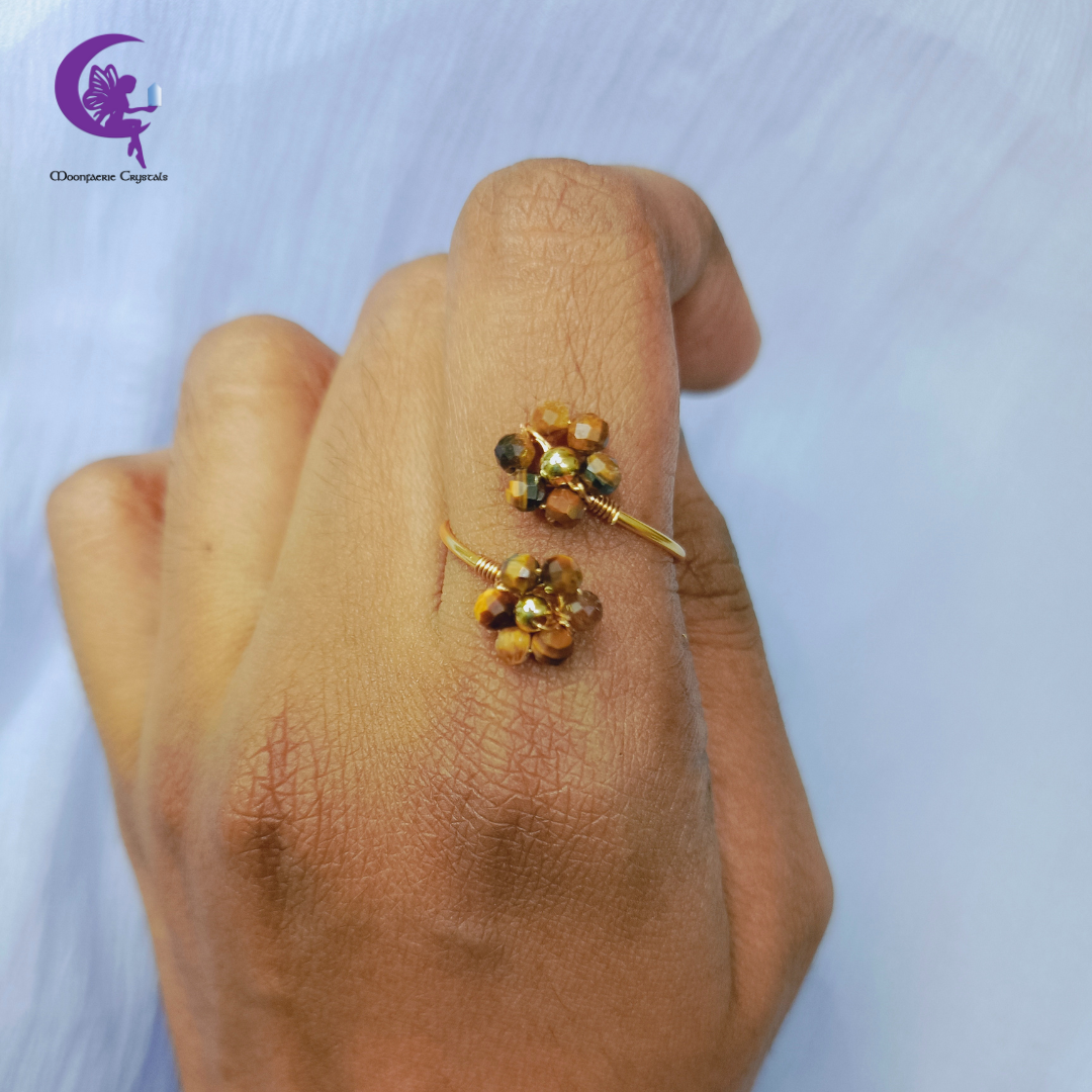 Tiger's Eye Sundrop Bloom Ring