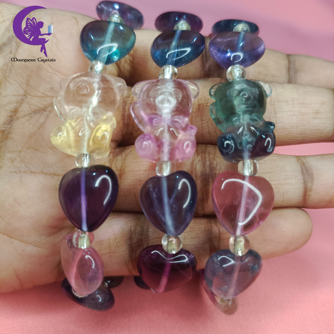 Rainbow Fluorite Bear Hug Bracelet 🧸✨
