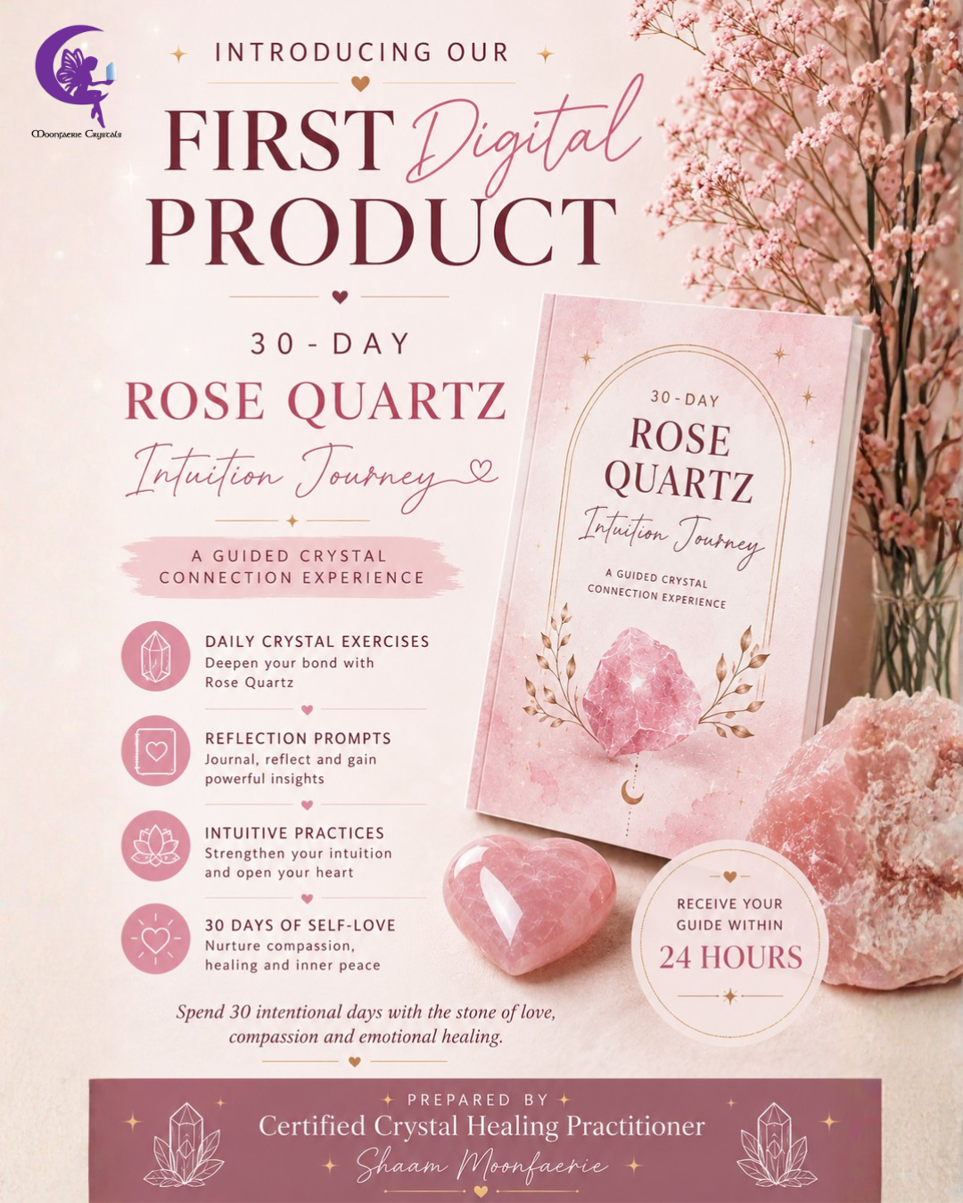30-Day Rose Quartz Intuition Journey: Activities & Reflection Guide