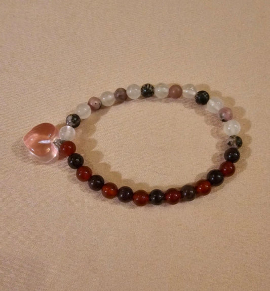 Anahata Bracelet Customized , add a pink heart charm together with bracelet.