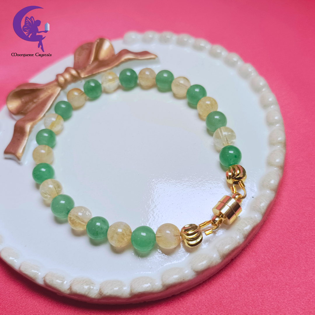 Green Aventurine & Citrine Magnet Bracelet