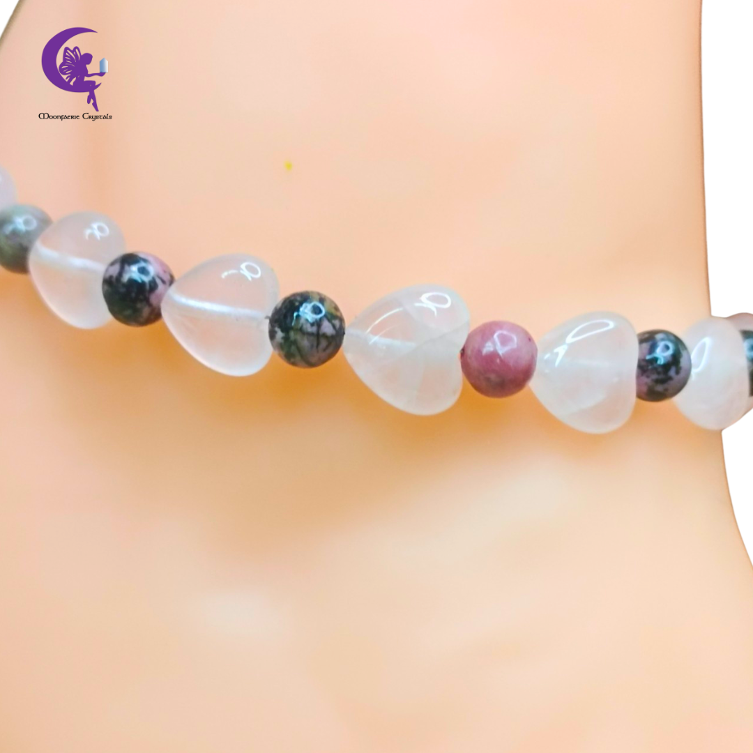 Infinite Love Anklet Collection - Rose Quartz & Rhodonite