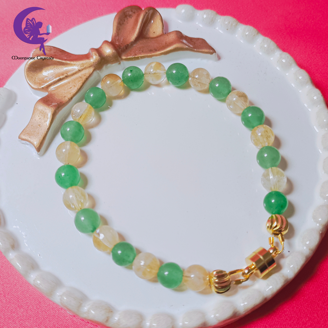 Green Aventurine & Citrine Magnet Bracelet