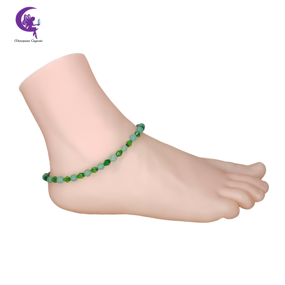 Fairy Sparkle Elegant Gemstone Anklets - Green Aventurine