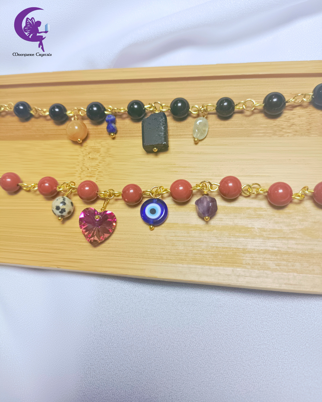 Gemstone Charm Soup Bracelet Collection